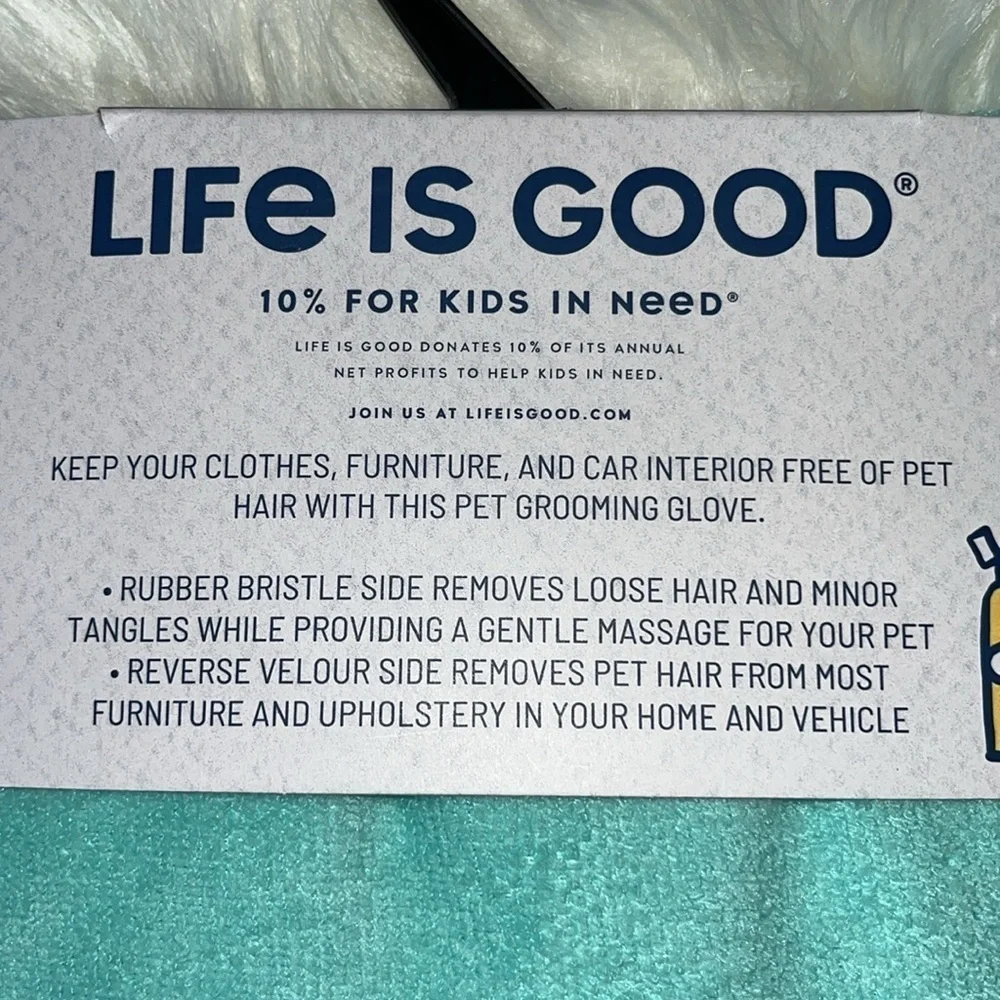 🆕 Life is Good Microfiber Pet Towel and Grooming Mitt Set
